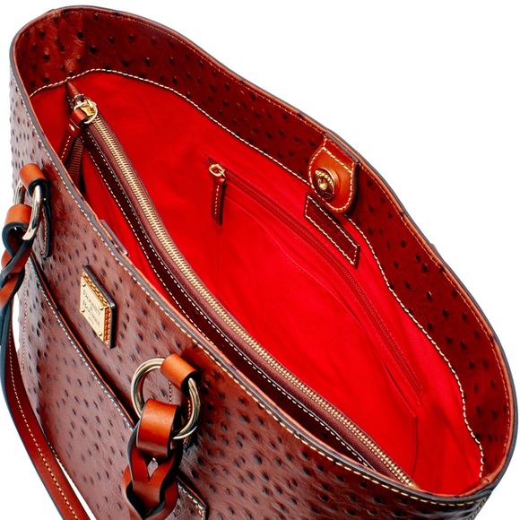 OSTRICH TAMMY TOTE Dooney &  Bourke leather tote bag purse - Picture 3 of 4
